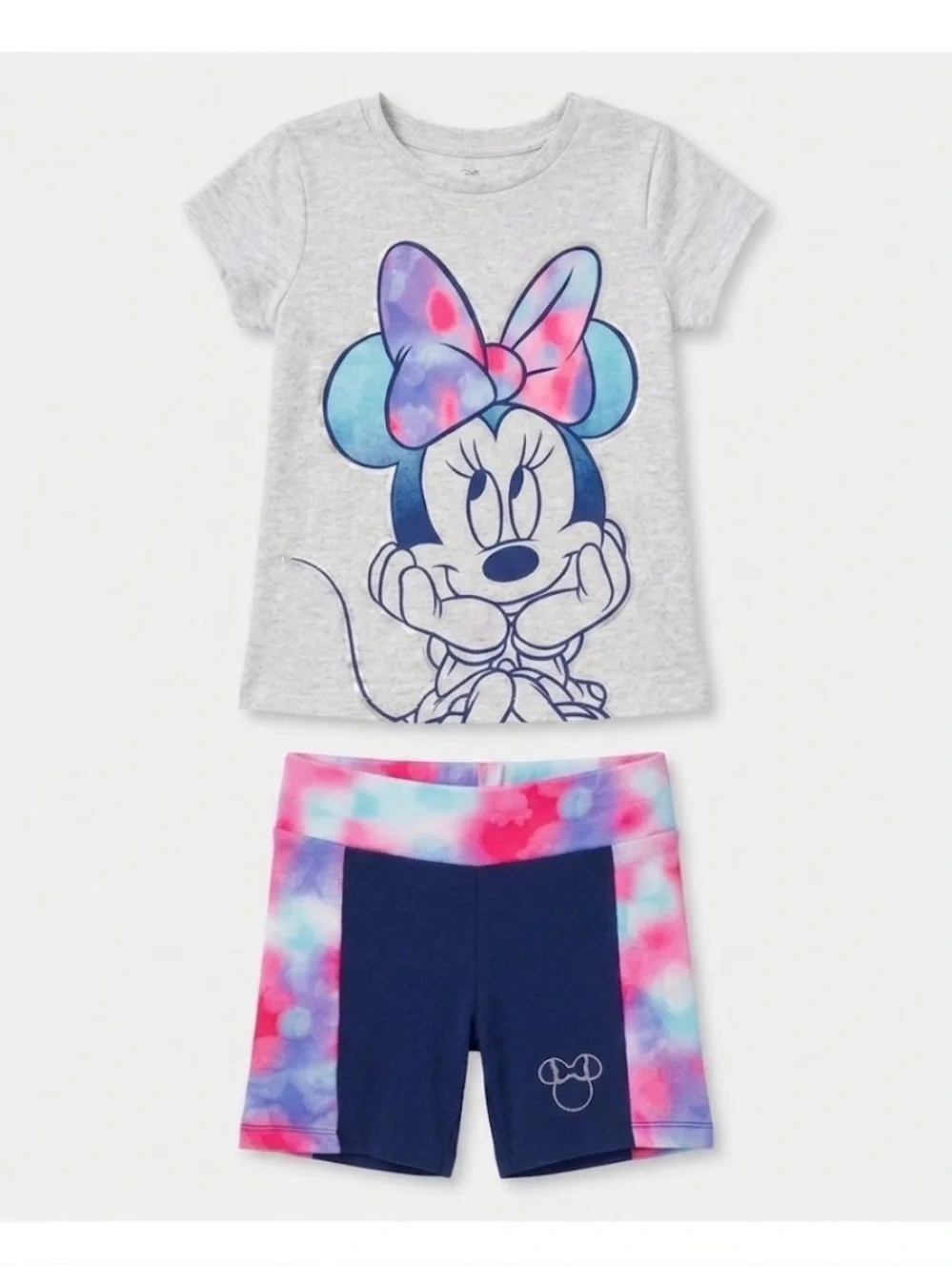Disney x Jumping Beans Gray & Navy Minnie Mouse Activewear Outfit Girls 4